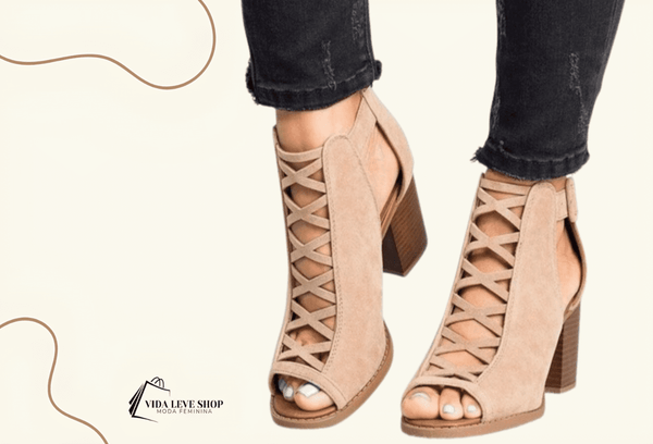 Sandália de Salto Bloco | Vida Leve Shop Moda Feminina