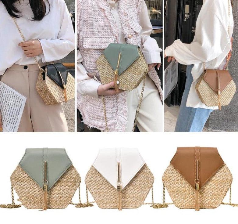 Bolsa de Palha Hexagonal - Vida Leve Shop